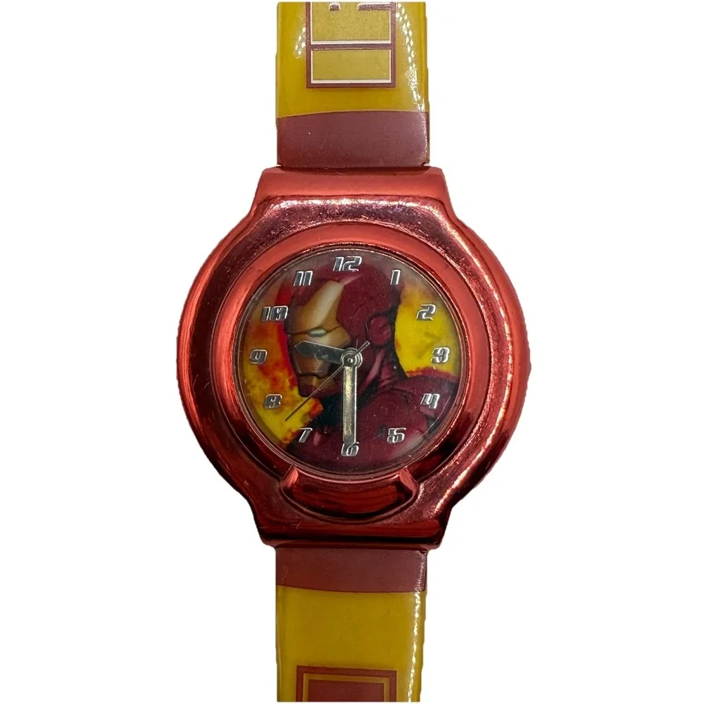 Rare! IRON MAN Watch Red Yellow Avengers Comics Collectibles 2009 NEW BATTERY